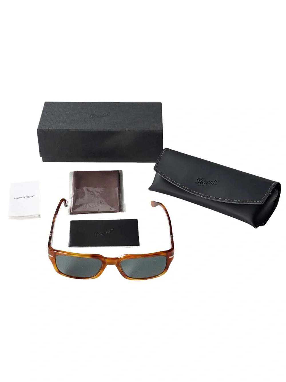 Persol Polarized Dark Blue Tint Rectangular PO3315-S Unisex Sunglasses | 55.19.1